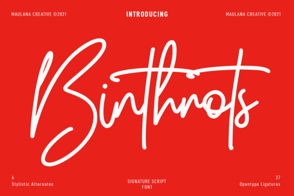 Binthrots Script: A Delicate Handwritten Typeface for Editorial Design